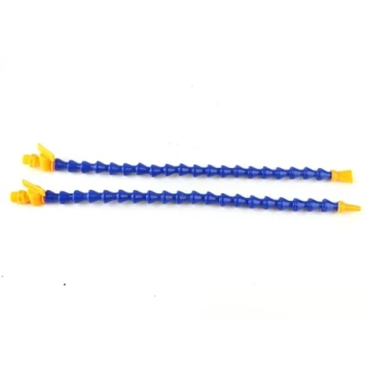 Image of Flexible Coolant Pipe,12Pcs Universal Spray Plastic Water Oil 1/4&quot; PT Thread Hose Flat/Round Nozzle for Lathe CNC with Valve Blue Yellow