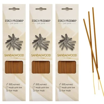 Image of 3 Pack natural incense Sandalwood Jiri &amp; Friends Fair trade 100% 15 sticks