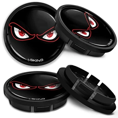 Image of SkinoEu Compatible with Wheel Center Caps VW Volkswagen Centre Hubcaps 5G0601171 66mm No Fear Eyes CR 7