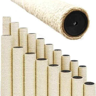 Image of eyepower 7.4 cm Thick: 40 Cat Scratching Post Replacement M8 Extra Sturdy Scratch Posts 100% Sisal Fabric Pole Spare Parts Climbing Tree Rope Scratcher Poles for Cats
