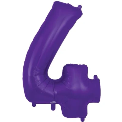 Image of 34&quot; Purple Number 4 Foil Balloon