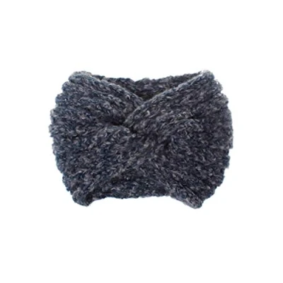 Image of Crochet Turban Headband Woolen Yarn Knitted Headwrap Soft Cross Hair Band Ear Warmer Protector For Women Lady Girls ( )