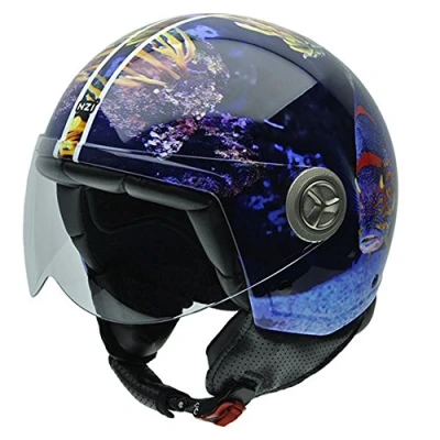 Image of NZI Zeta Graphics Motorcycle Helmet, Aquarium, 59