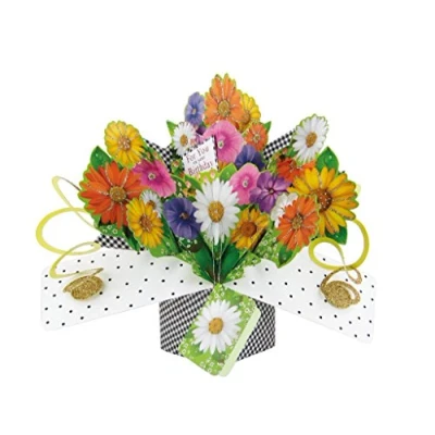 Image of Birthday Flowers Pop Up Greeting Card Original Second Nature 3D Cards