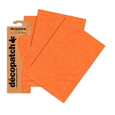 Image of Décopatch Ref C466O Orange &amp; Yellow Cracked Effect Paper Pack Each Sheet 30 x 40cm, of 3 Sheets Best Used With Décopach Glue Varnish,