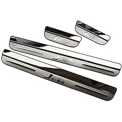 Image of 4 pcs Car Door Sill Protector Strips for Hon da Jazz 2008 2009 2010 2011 2012 2013 2014 2015 2016 2017, Stainless Steel Auto Threshold Kick Plates Pedal Body Styling Decoration Accessory