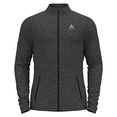 Image of Odlo Mens Tencia Midlayer Full Zip, Dark Grey Melange, XXL EU
