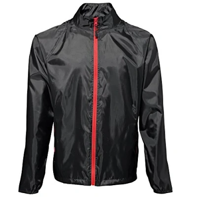 Image of 2786 Men&#039;s Contrast Lightweight Jacket, Multicolour (Black/Red 000), XX Large (Size:2XL)