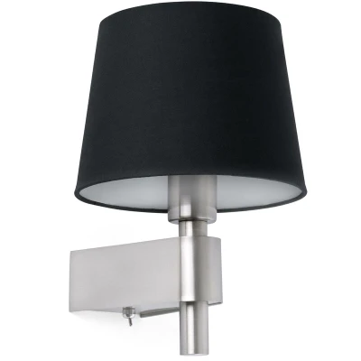 Image of Room 1 Light Indoor Wall Lamp Black, Satin Nickel, E27