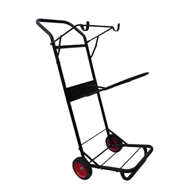 Image of SecureFix Direct Horse Tack Trolley Saddle Rack (Numnah Pad Cart Portable Folding Wheels Equestrian Rolling Carrier), Black