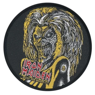 Image of Iron Maiden Killers Eddie Face Official New Black Circular On Patch