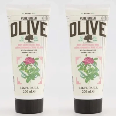 Image of KORRES Pure Greek Olive Body Cream Velvet Rose 200mL