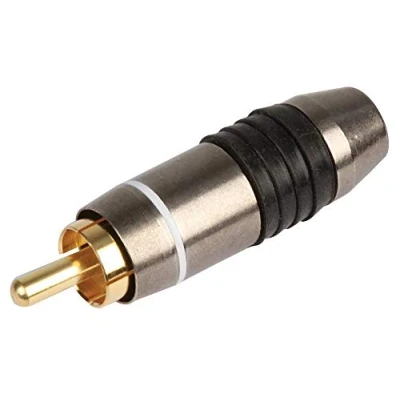 Image of Pro Signal PSG08660 RCA Phono Plug, Black/White, Gold Plated