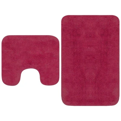 Image of vidaXL Bathroom Mat Set 2 Pieces Fabric Fuchsia