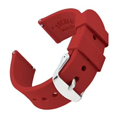 Image of Archer Watch Straps Silicone Quick Release Soft Rubber Replacement Bands (Venetian Red, 16mm)