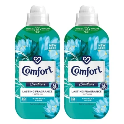 Image of Comfort Creation Concentrated Fabric Conditioner with 100 Days of Long Lasting Fragrance and Softness Intense Liquid Softener 30 Washes, 900 ml (Waterlily &amp; Lime, Buy 2)