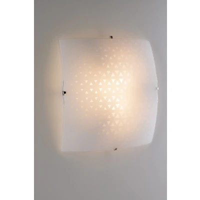 Image of Maori Decorative Flush Ceiling Light, White Glass, E27