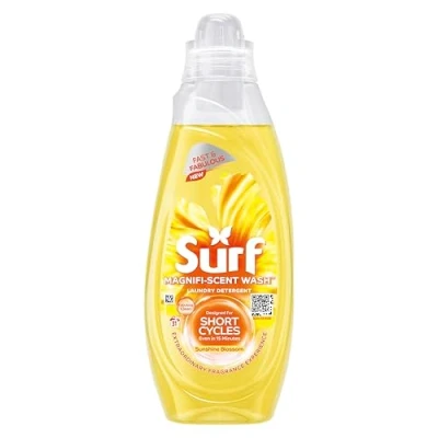 Image of Surf Magnifi Scent Wash Sunshine Blossom Laundry Liquid For Short Cycles Fast and Fabulous Fragrance 837 ml (31 Washes)