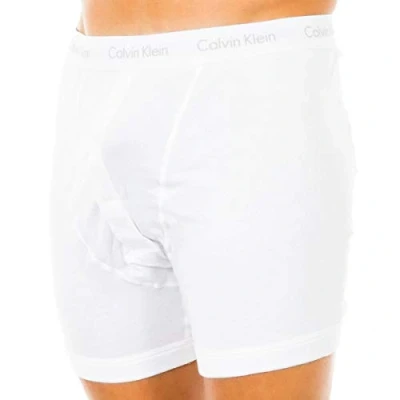 Image of Calvin Klein Boxer Brief Button Fly Long Leg Boxers for Men Mens Shorts Pack of 1 White Extra Large