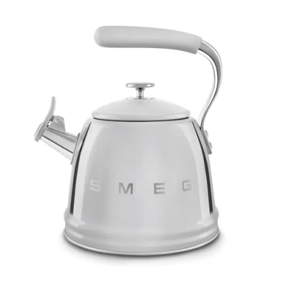 Image of Smeg 50&#039;s Style WKF01SS Whistling Hob Kettle Stainless Steel