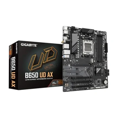 Image of GIGABYTE B650 UD AX (rev. 1.0) AM5 LGA 1718 AMD ATX DDR5, PCIe 4.0 M.2, 4.0, USB 3.2 Gen2x2 Type C, Wi Fi 6, GbE LAN, Q Flash, EZ Latch