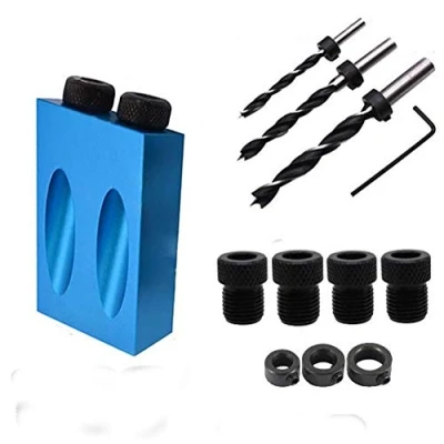 Image of Pocket Hole Screw Jig Dowel Drill Joinery Kit