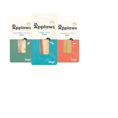 Image of Applaws High Protein 100% Natural Cat Treats, Fish Fillet Variety Selection Snacks, 30g (Pack of 12)