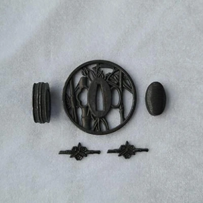 Image of JAPANESE SAMURAI SWORD KOSHIRAE TSUBA FUCHI KASHIRA MENUKI HJ49 HJ67 (HJ68, 3.14in 3.54in, 2.75in 3.14in,)