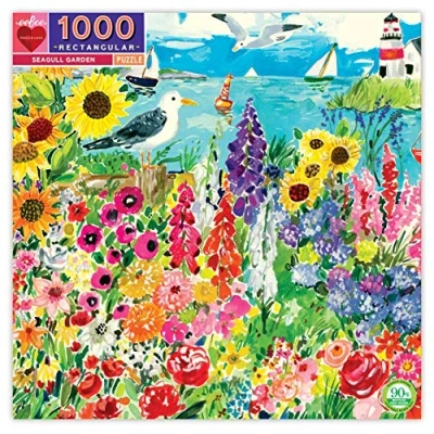 Image of eeBoo piece and Love Seagull Garden 1000 rectangular adult Jigsaw Puzzle