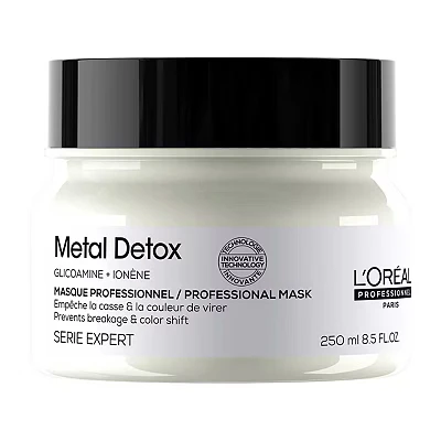 Image of L’Oréal Professionnel Metal Detox Hair Mask, for Smooth, Strong &amp; Shiny Looking Hair, Protects Coloured From Damage, Rich Creamy Texture, Serie Expert, 250 ml