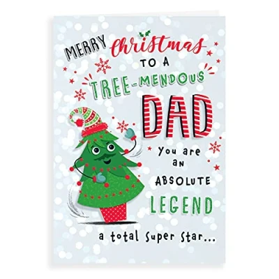 Image of Piccadilly Greetings Character Christmas Card Dad 9 x 6 inches