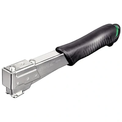 Image of Rapid R311 Hammer Tacker for Roofing/Membranes/Carpeting, Strong All Steel Construction, Stapler, Uses Flatwire Staples No. 140, 6 12mm, Boxed (5000004), Silver/Black