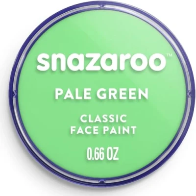 Image of Snazaroo Classic Face and Body Paint for Kids Adults, Pale Green Colour, Water Based, Easily Washable, Non Toxic, Makeup, Painting Parties, Ages 3+