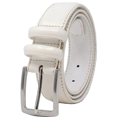 Image of Ashford Ridge Mens 33mm Double Loop Leather Belt (XL (40&quot; 44&quot; waist), White)