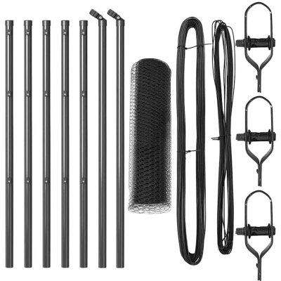 Image of vidaXL Hexagon Fence Grey 0.8x10 m Steel