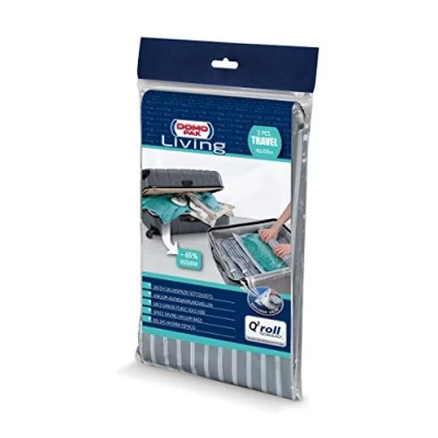 Image of Domopak Living 8001410070692 Set 3 Travel Vacuum Pouches Medium, Transparent, Plastic, 0.2 x 40 50 cm