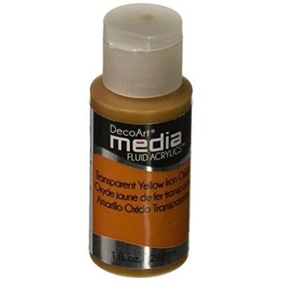 Image of DecoArt Media Paint, Acrylic, Transparent Yellow/Iron Oxide/Medium, 3 x 7.5 cm