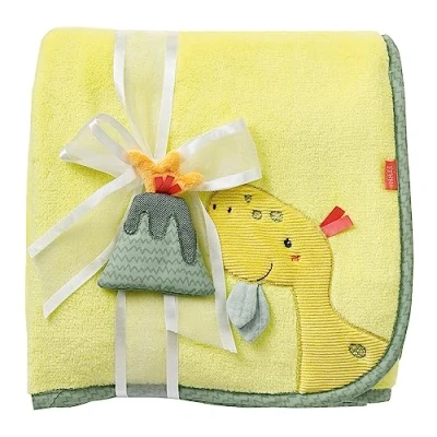 Image of Fehn Dino Cuddly Blanket as Baby Comforter &amp; Crawling For Prams and Seat Ideal First Babies from 0+ Months