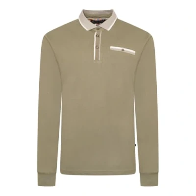 Image of KAM Jersey Polo Shirt Long Sleeve Pocket Cotton Casual Top Mens Plus Size 5509 (UK, Alpha, 3XL, Plus, Regular, Sage)
