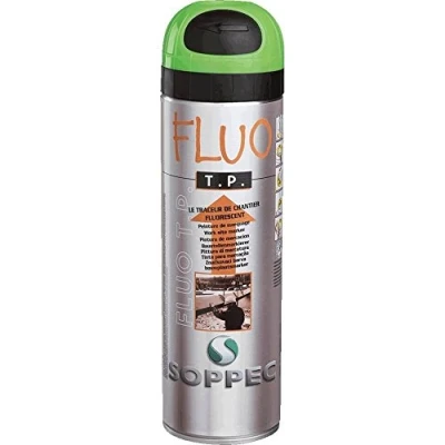 Image of Soppec Fluorescent Green TP Temporary Marking Spray Paint Construction Survey