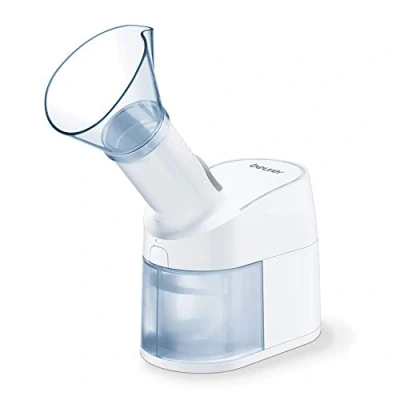 Image of Beurer SI40 steam Inhaler Soothing Treatment for The Upper Airways Nebulisation of Saline Solutions and Essential Oils Inhalation Therapy Effective Relief from coughs Congestion