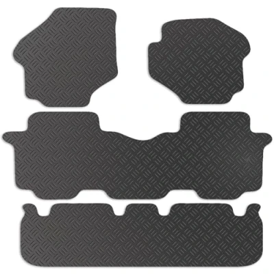 Image of Carsio Rubber Car Mats For Hyundai Trajet 2000 2006 Tailored Fit Floor Mat Set Complete Accessory Black Custom Fitted Anti Slip Backing, Heavy Duty &amp; Waterproof