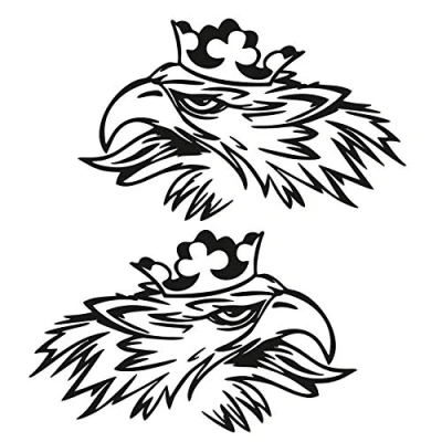 Image of Finest Folia Griffin Decor Sticker Set (Left and Right) Truck Film Diamond Scollops Prong Ornaments (K075 Black Gloss)