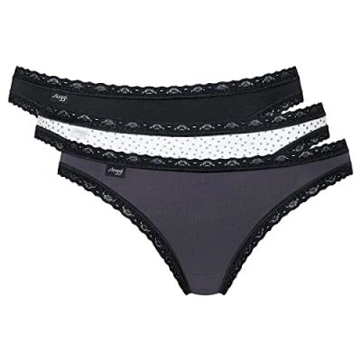 Image of Sloggi 3ERPACK Briefs, Women&#039;s, Size: 14, Schwarz/grau/weiß
