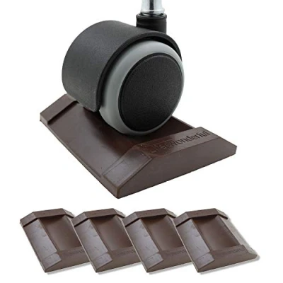 Image of Lifeswonderful 4X Brown Rubber Castor Cups Non Slip Protect Your Floors &amp; Prevent Wheeled Furniture Divan Beds from Rolling