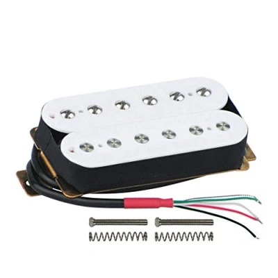 Image of FLEOR Electric Guitar Pickup Double Coil Humbucker Pickups 50mm Ceramic Neck White