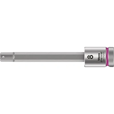 Image of Wera 8740 B HF Zyklop In Hex Plus holding function bit socket, 3/8&quot; drive, 8x100mm, 05003040001