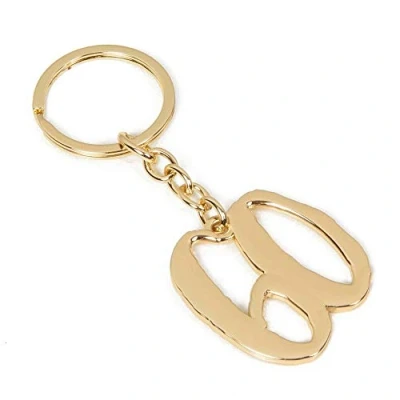 Image of Signography Gold Metal Birthday Number Keyring 60th