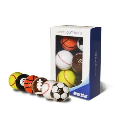 Image of Longridge Novelty Golf Balls Multi Sports (Pack of 6)