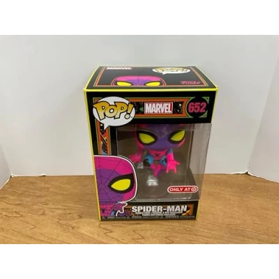 Image of Funko Pop! Marvel: Blacklight Spider Man Vinyl Figure Exclusive Black Light Edition Spiderman Pop Only